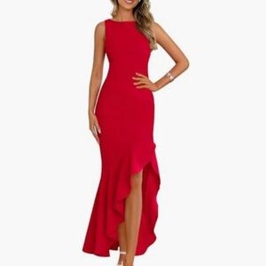 Elegant Red Sleeveless Dress